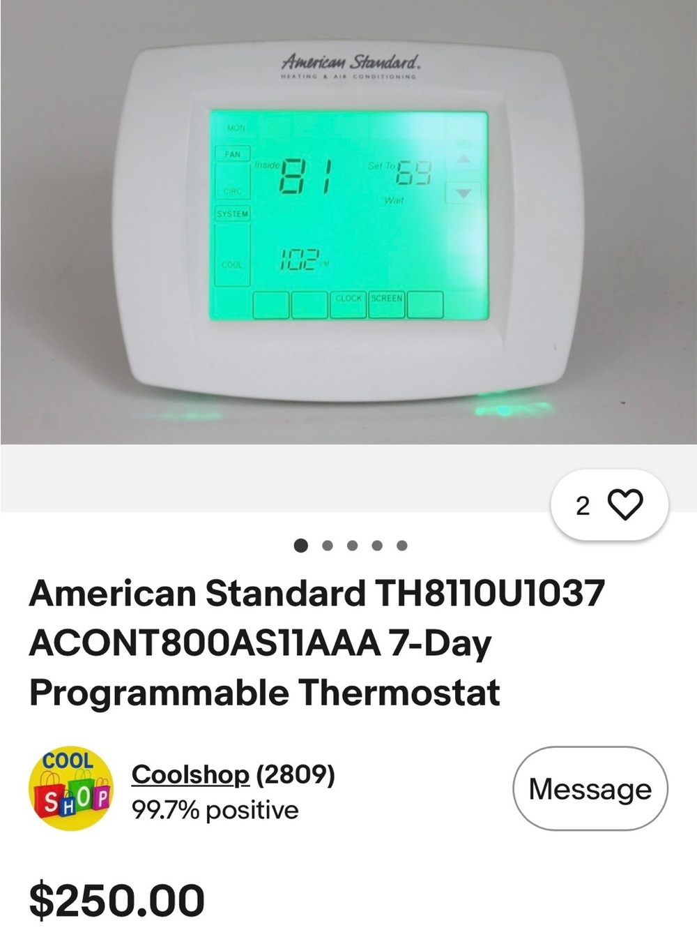 White Programmable Thermostat - 7-Day